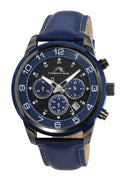 Porsamo Bleu Arthur Luxury Chronograph Men's Stainless Steel Watch, Silver, Blue 1091DARL
