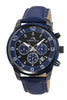 Porsamo Bleu Arthur Luxury Chronograph Men's Stainless Steel Watch, Silver, Blue 1091DARL