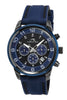 Porsamo Bleu Arthur Luxury Chronograph Men's Silicone Strap Watch, Gunmetal, Blue 1092CARR