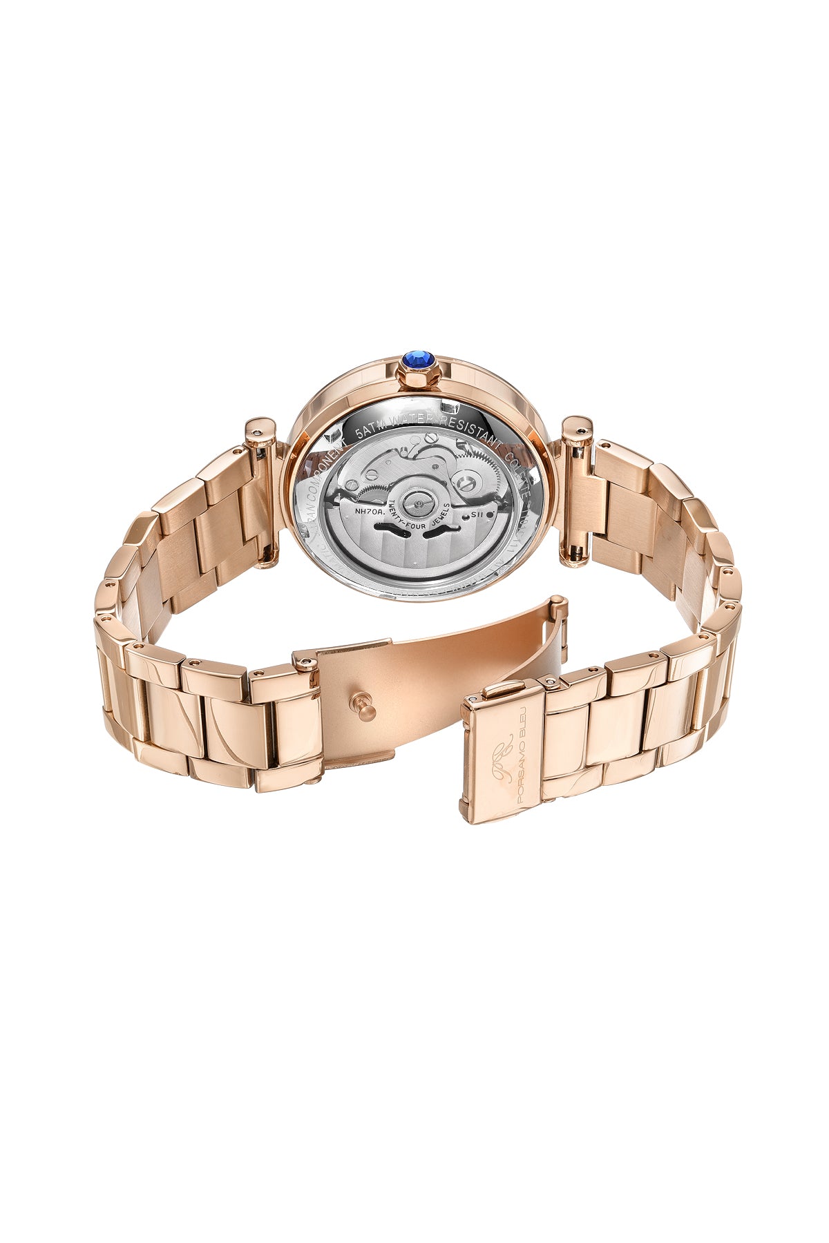 Porsamo Bleu Colette Luxury Automatic Women's Stainless Steel Watch, Rose 1101CCOS