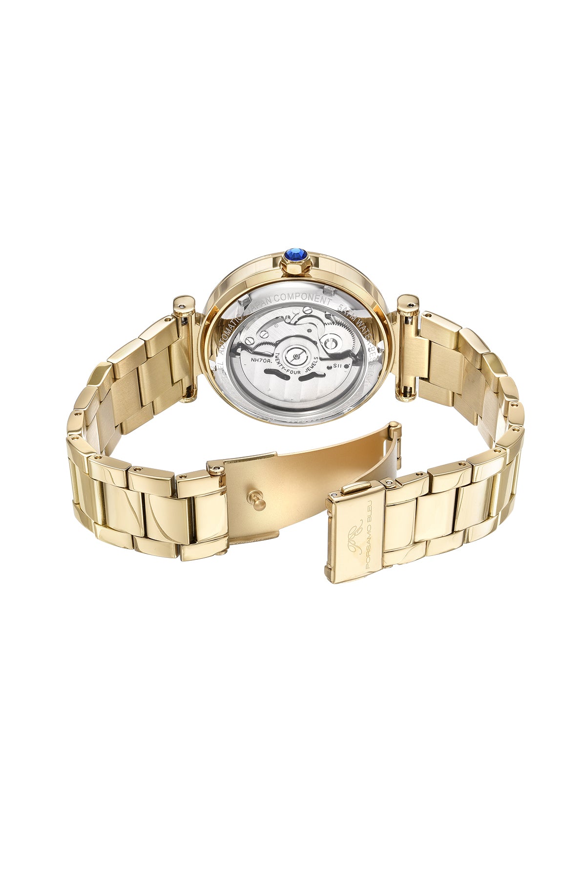 Porsamo Bleu Colette Luxury Automatic Women's Stainless Steel Watch, Gold, Blue 1102BCOS
