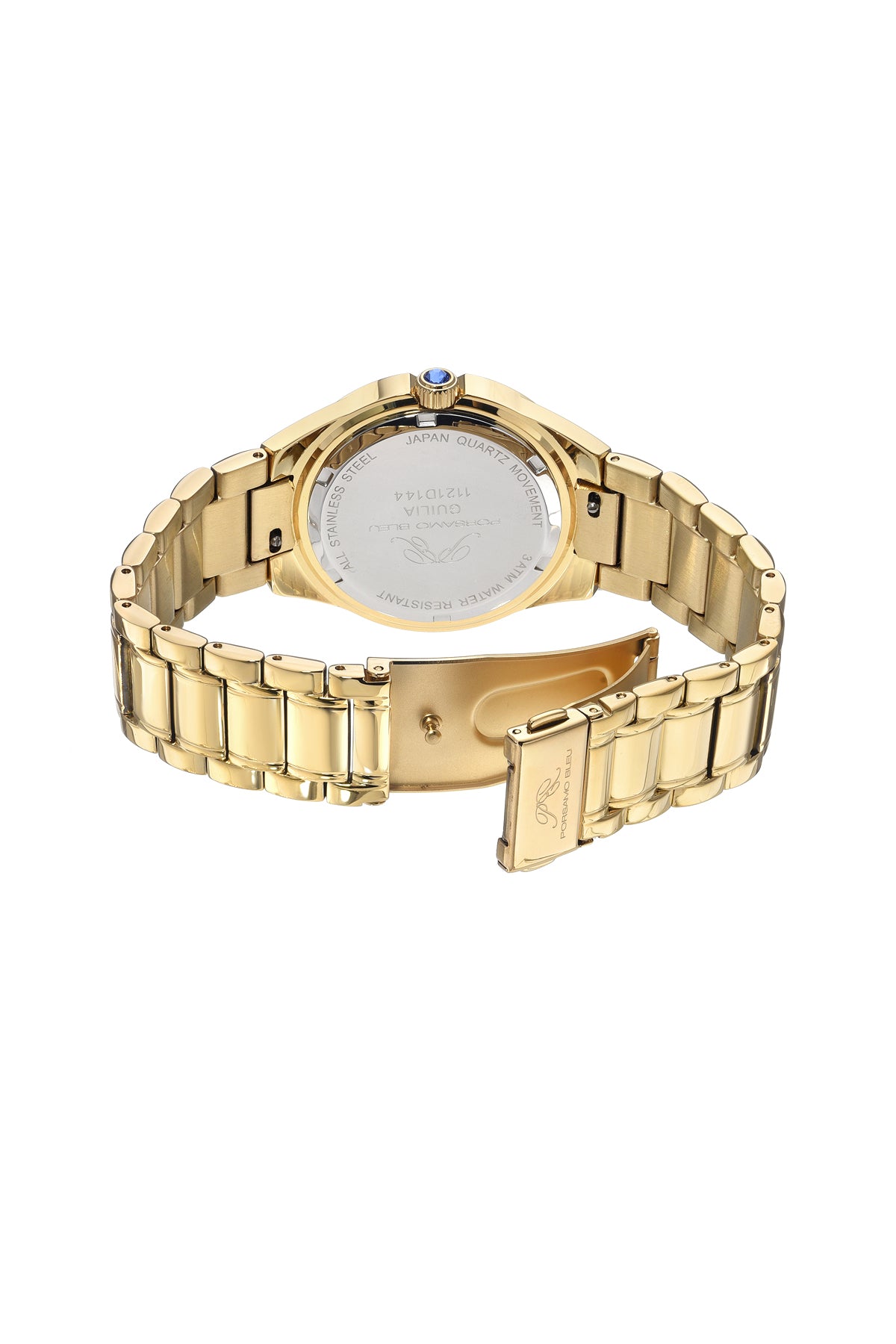 Porsamo Bleu Guilia Luxury Women's Stainless Steel Watch, Interchangeable Bands, Gold, White 1121DGUS
