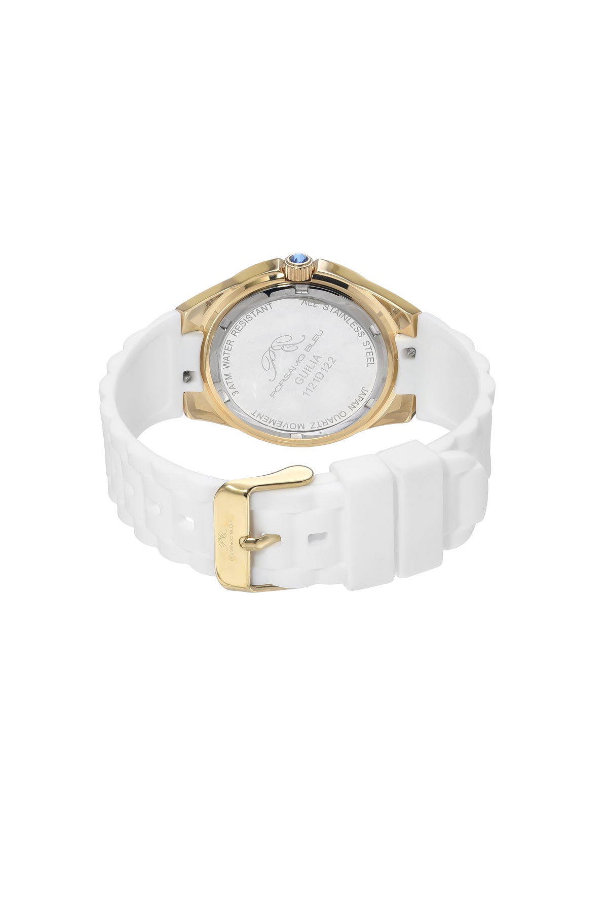 Porsamo Bleu Guilia Luxury Women's Stainless Steel Watch, Interchangeable Bands, Gold, White 1121DGUS