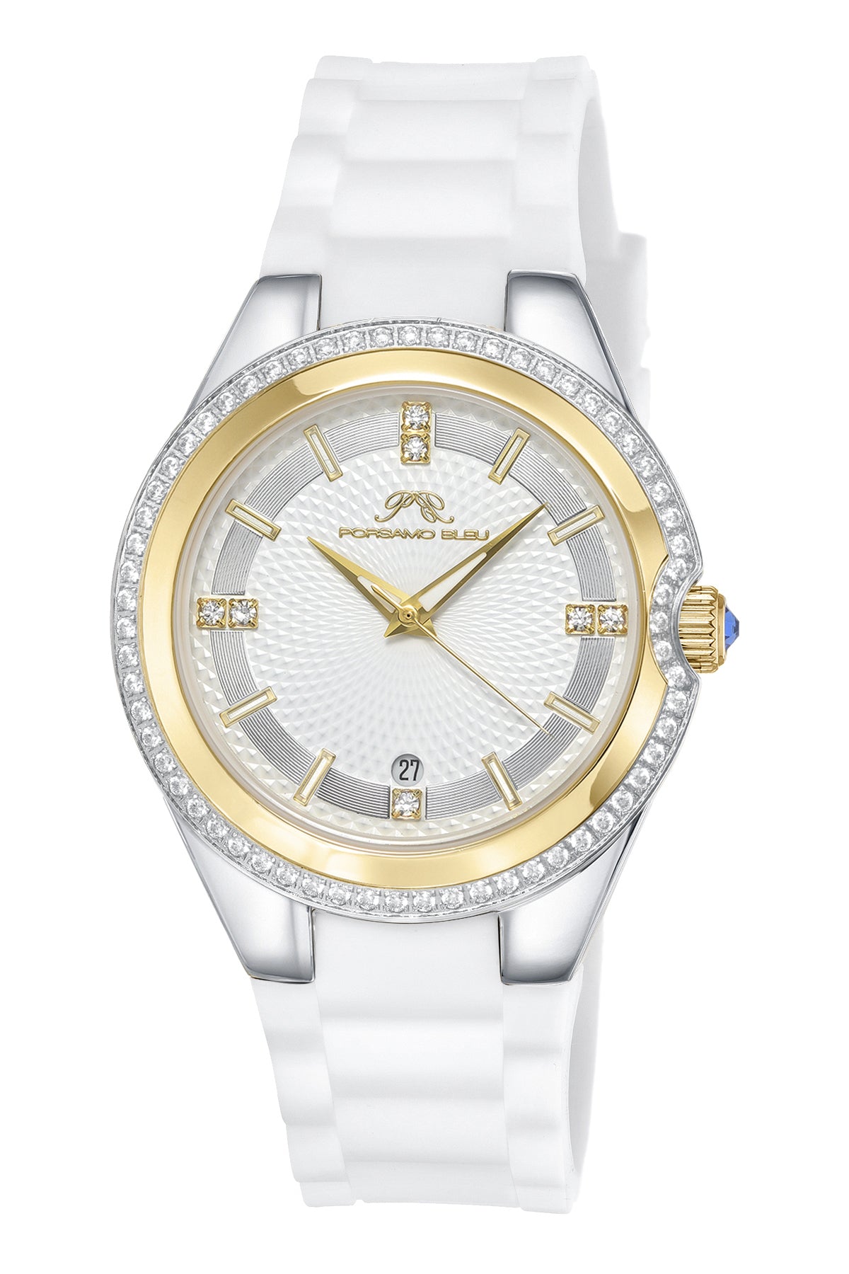 Porsamo Bleu Guilia Luxury Women's Stainless Steel Watch, Interchangeable Bands, Gold, Silver, White 1121EGUS