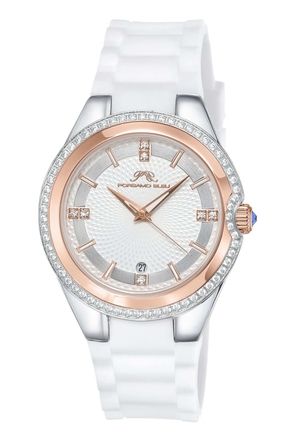 Porsamo Bleu Guilia Luxury Women's Stainless Steel Watch, Interchangeable Bands, Rose, Silver, White 1121FGUS