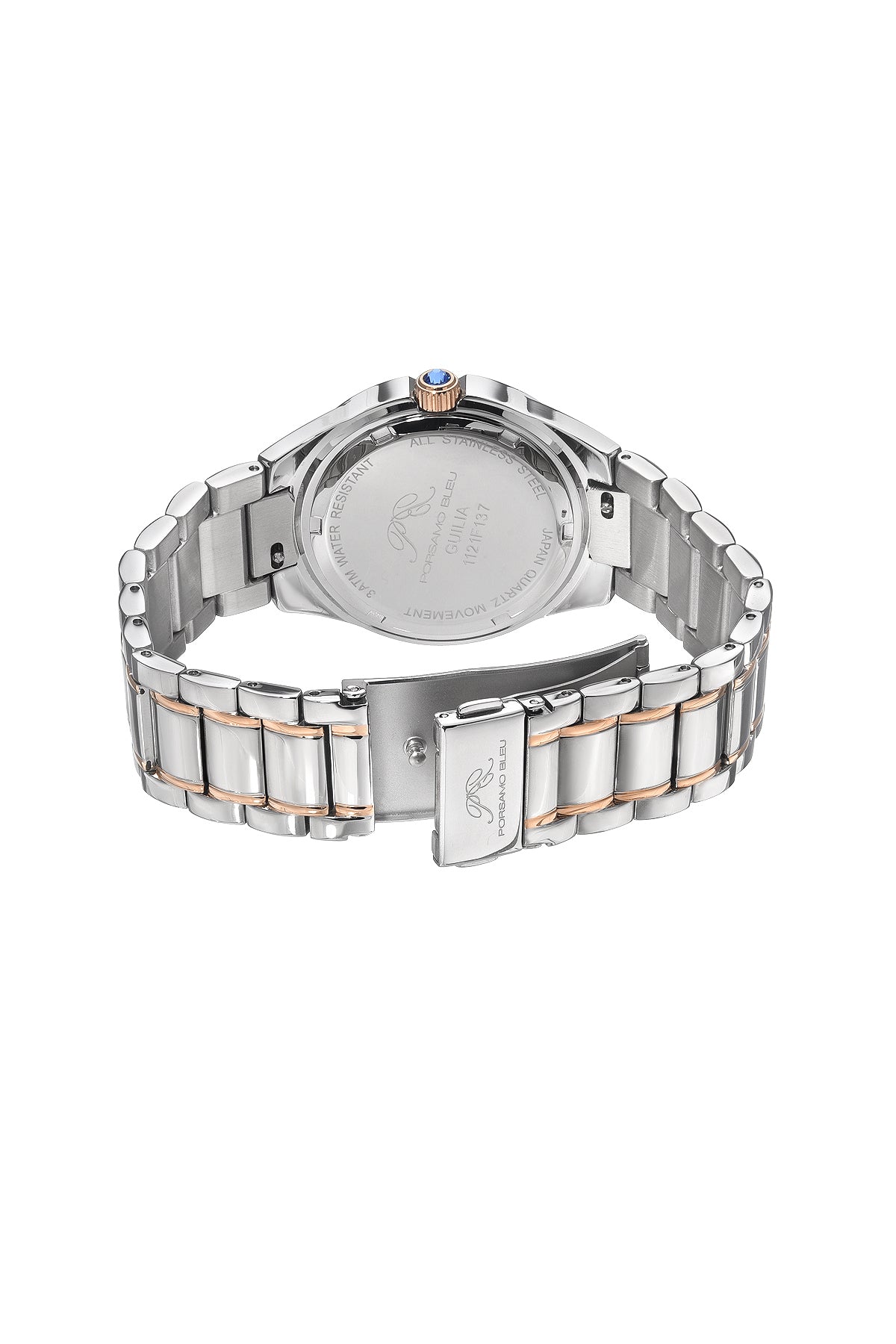 Porsamo Bleu Guilia Luxury Women's Stainless Steel Watch, Interchangeable Bands, Rose, Silver, White 1121FGUS