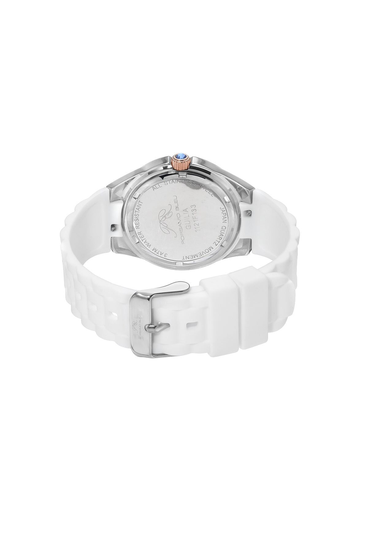 Porsamo Bleu Guilia Luxury Women's Stainless Steel Watch, Interchangeable Bands, Rose, Silver, White 1121FGUS