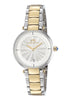 Porsamo Bleu Madison Luxury Women's Stainless Steel Watch, Two Tone With White Guilloche Dial 1151CMAS