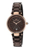 Porsamo Bleu Madison Luxury Women's Stainless Steel Watch, Rose With Brown Guilloche Dial 1152CMAS