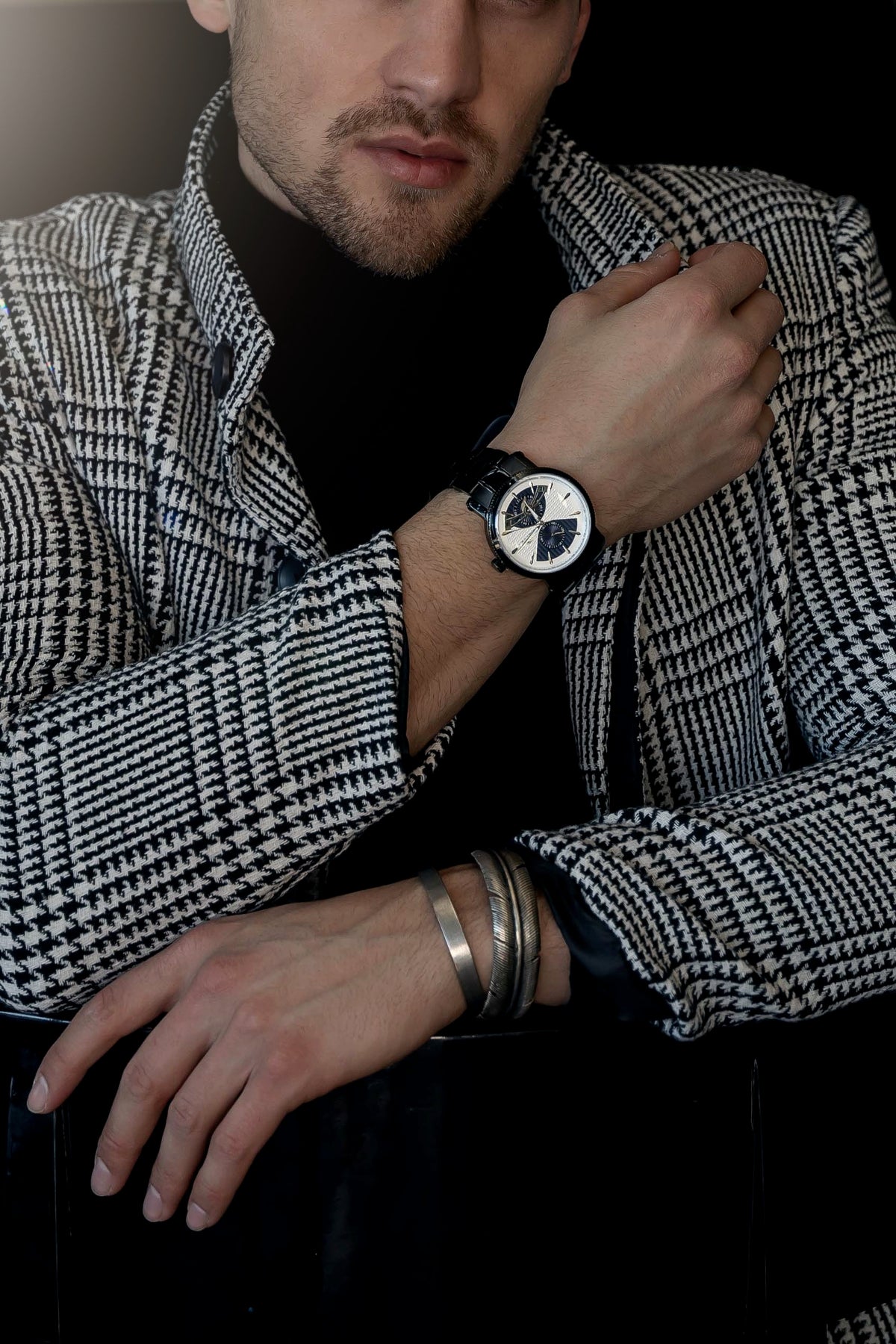 Porsamo Bleu Russel Luxury Multi Function Men's Stainless Steel Watch Silver, Black, Blue 1172CRUS