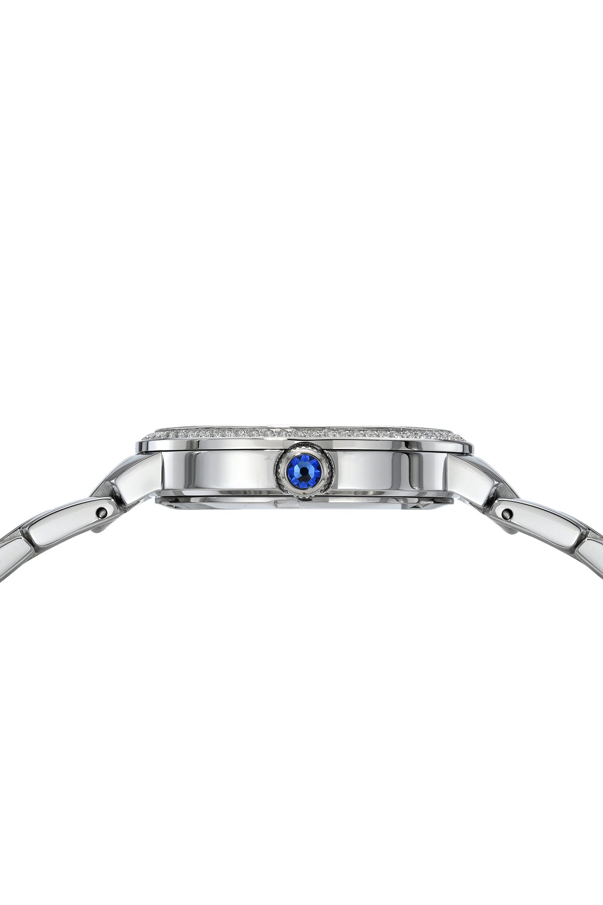 Porsamo Bleu Luna Luxury Topaz Women's Stainless Steel Watch, Two-Tone, White With Flinque Guilloche Dial 1181CLUS