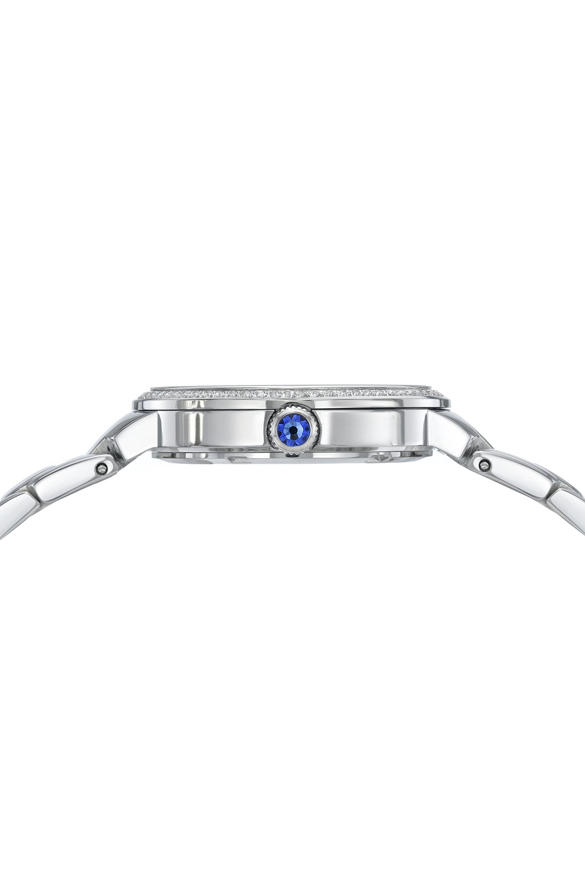 Porsamo Bleu Luna Luxury Topaz Women's Stainless Steel Watch, Silver, White Enamel Dial 1181ELUS