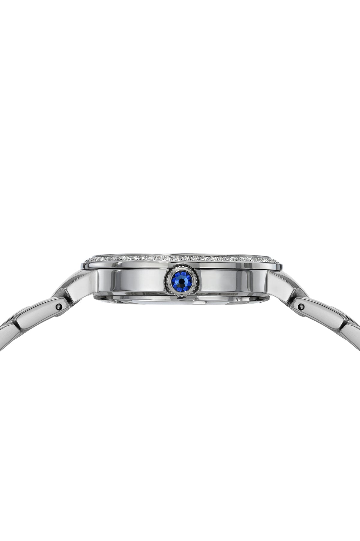 Porsamo Bleu Luna Luxury Topaz Women's Stainless Steel Watch, Silver, Blue Sandstone Dial 1181GLUS