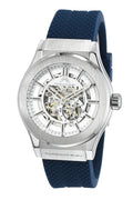 Porsamo Bleu Cruz Luxury Automatic Men's Silicone Strap Watch, With Skeleton Dial, Silver Blue 1222ACRR