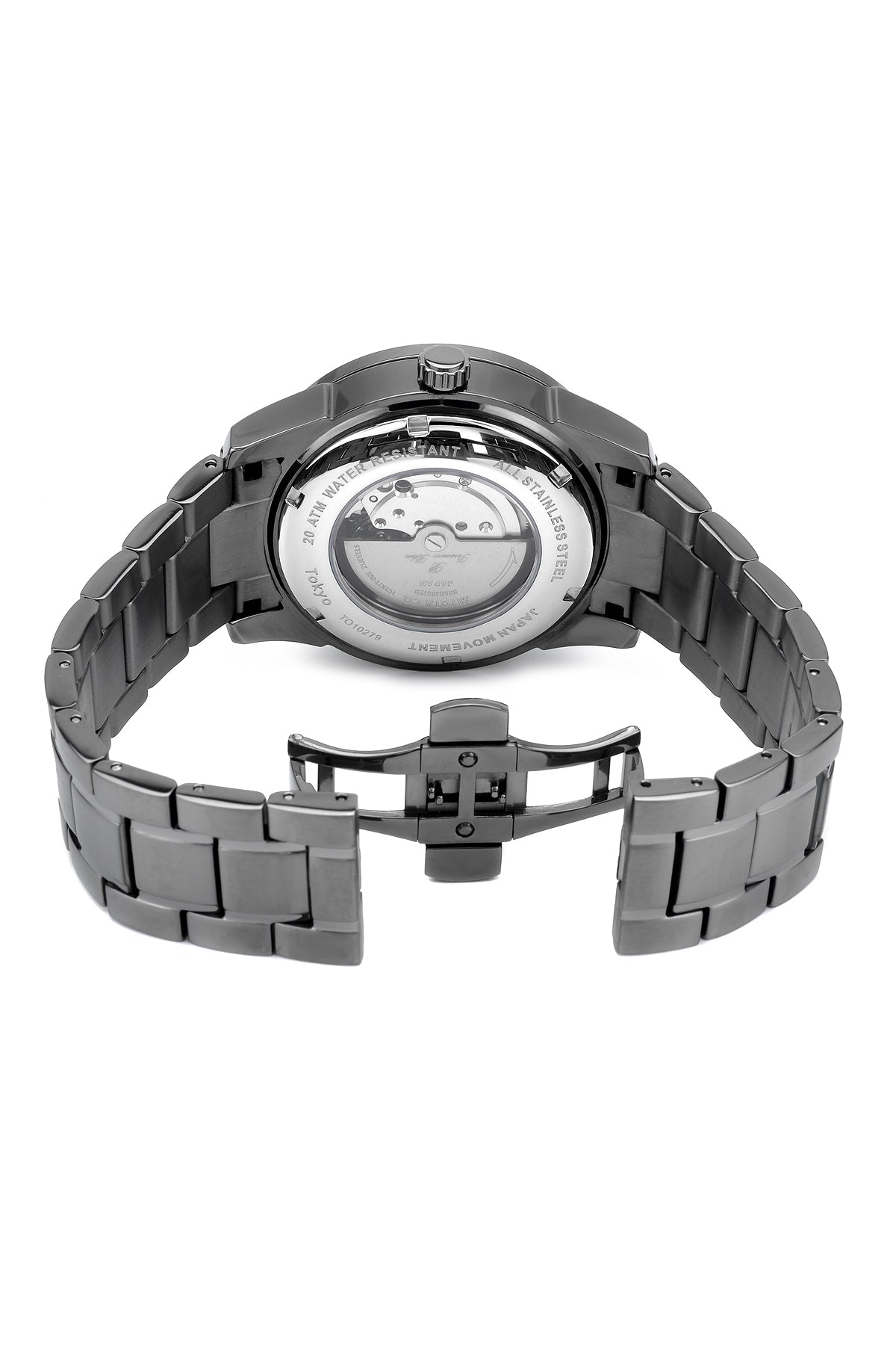 Porsamo Bleu Tokyo Luxury Automatic Men's Stainless Steel Watch, Gunmetal 173CTOS