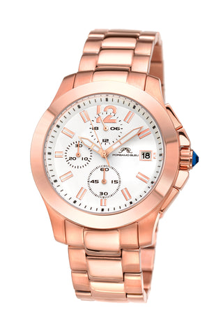 Porsamo Bleu Harper luxury chronograph women's stainless steel watch, rose, white 521CHAS