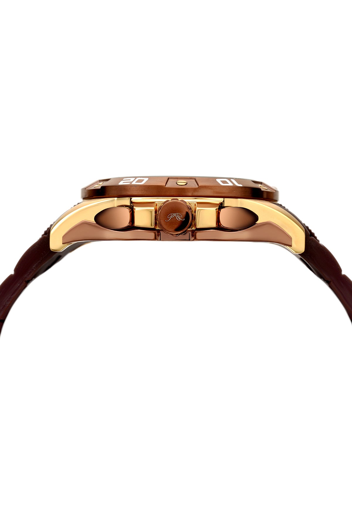 Porsamo Bleu Francoise Luxury Chronograph Men's Silicone Watch, Gold, Brown 245BFRR