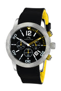 Porsamo Bleu Cameron Luxury Chronograph Women's Watch, Silicone Strap, Silver, Black, Yellow 391CCAR