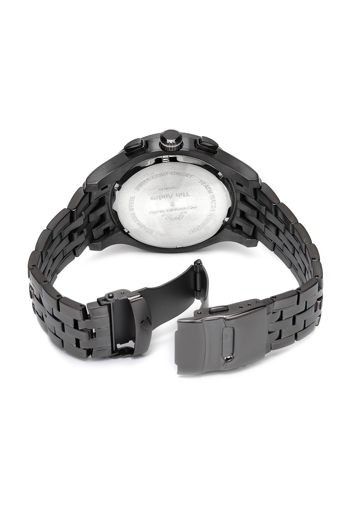 Porsamo Bleu, Andre Luxury Men's Stainless Steel Watch, Gunmetal, Rose 221DANS