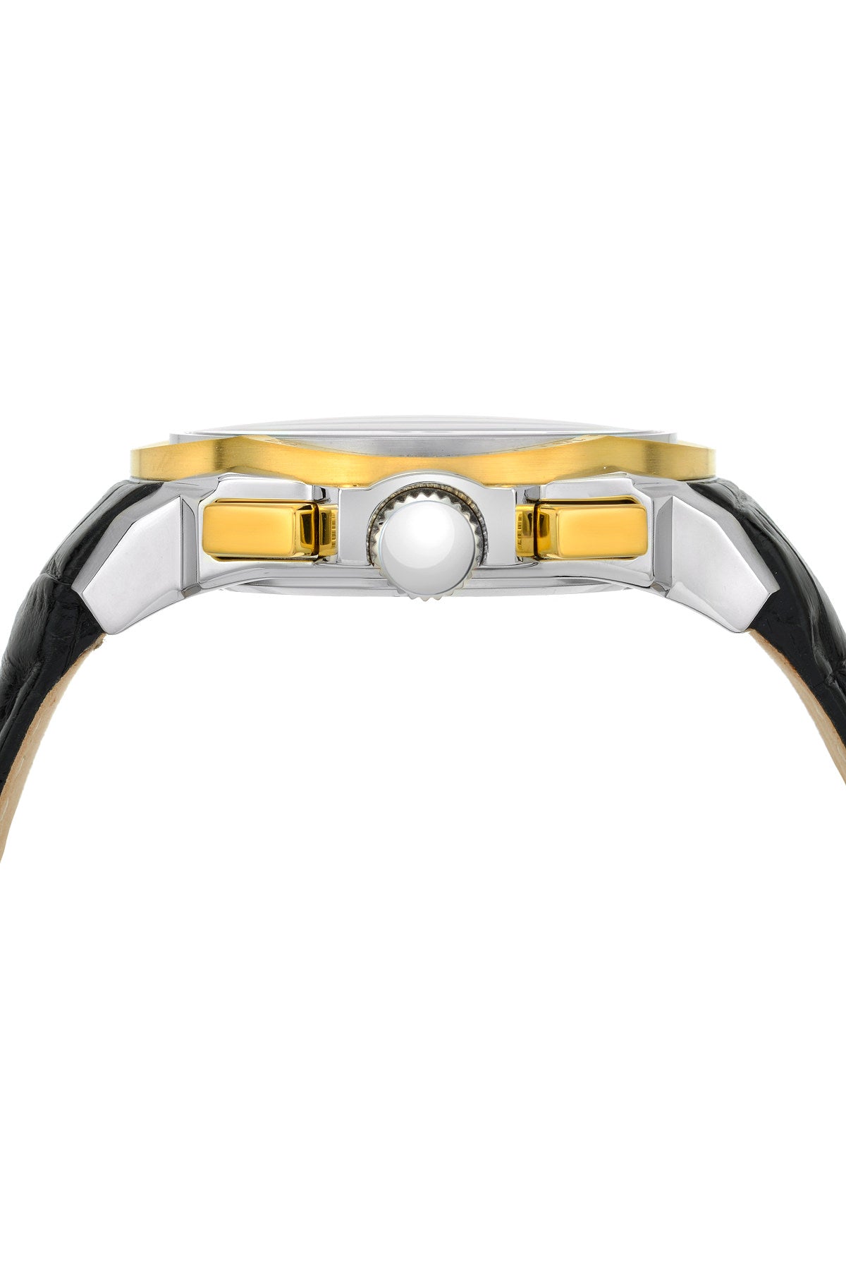 Porsamo Bleu Olivier luxury chronograph men's watch, genuine leather band, gold, black 322COLL