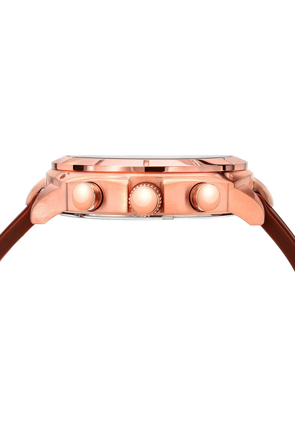 Porsamo Bleu Ethan Luxury Chronograph Men's Watch, Silicone Strap, Rose, Brown 412BETR