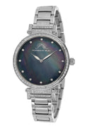 Porsamo Bleu Chantal Luxury Topaz Women's Stainless Steel Watch, Silver, Black 672ACHS