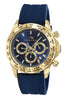 Porsamo Bleu Preston Sport Luxury Multifunction Men's Silicone Watch, Gold and Blue 1034BPRR