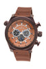 Porsamo Bleu Sydney luxury men's watch, silicone strap, brown 165CSYR