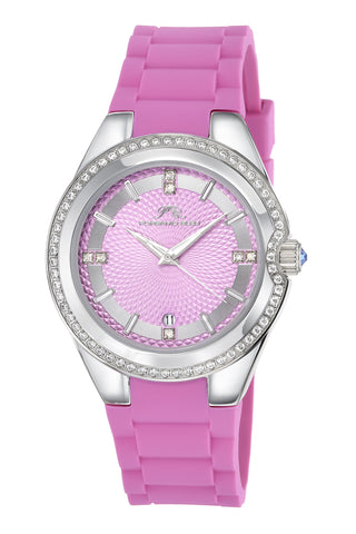 Porsamo Bleu Guilia Luxury Women's Silicone Strap Watch, Interchangeable Bands, Silver, White, Purple 1122BGUR