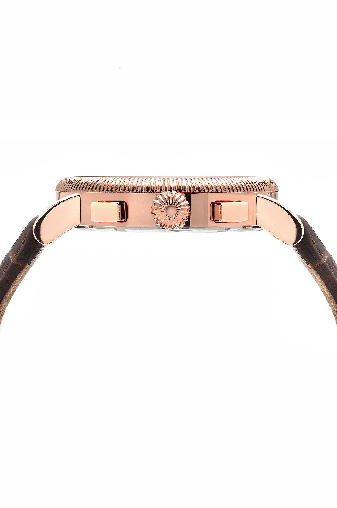 Porsamo Bleu Phileas luxury chronograph men's watch, genuine leather band rose, brown 471CPHL