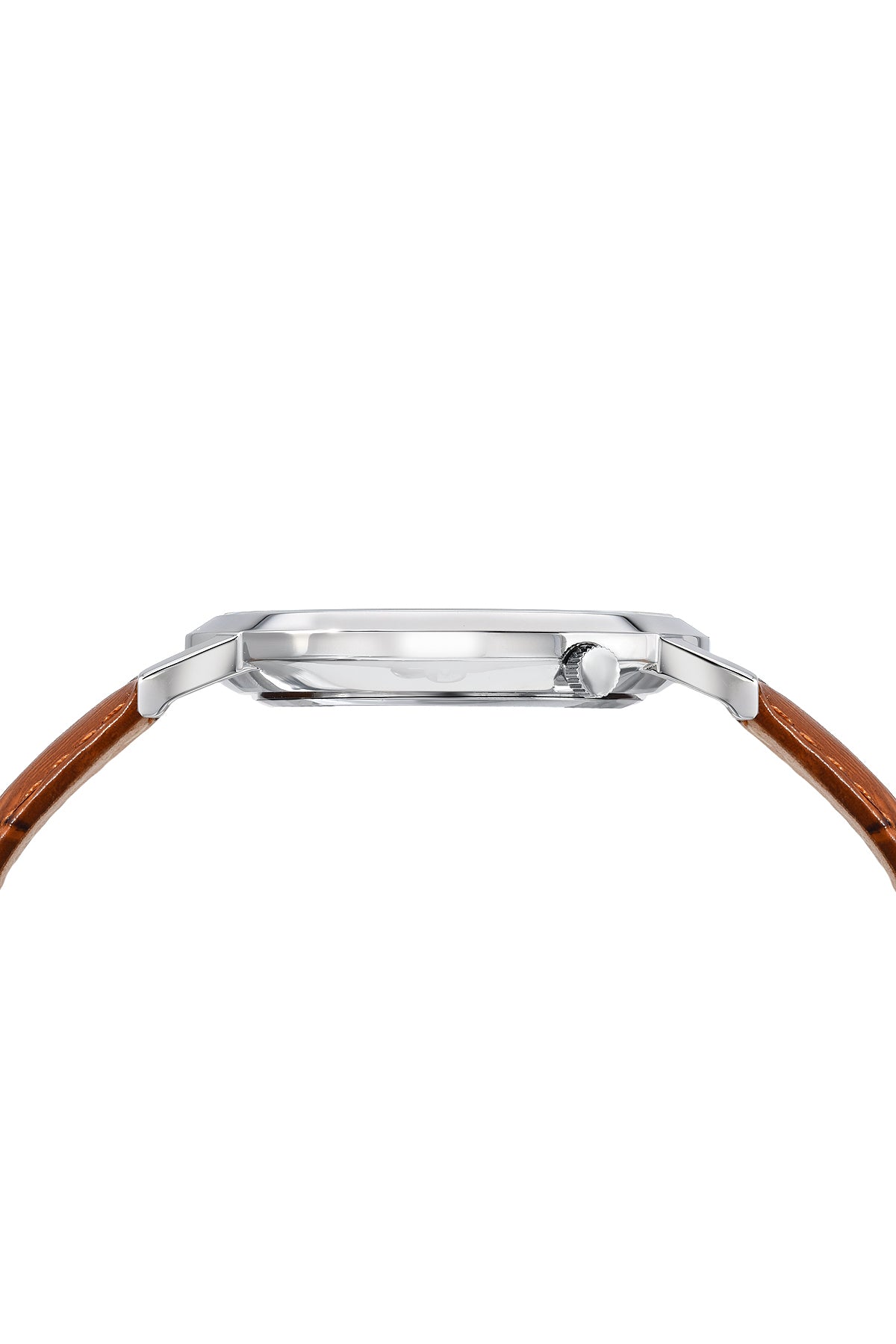 Porsamo Bleu Parker Luxury Men's Watch, Genuine Leather Band, Silver, Brown 831BPAL