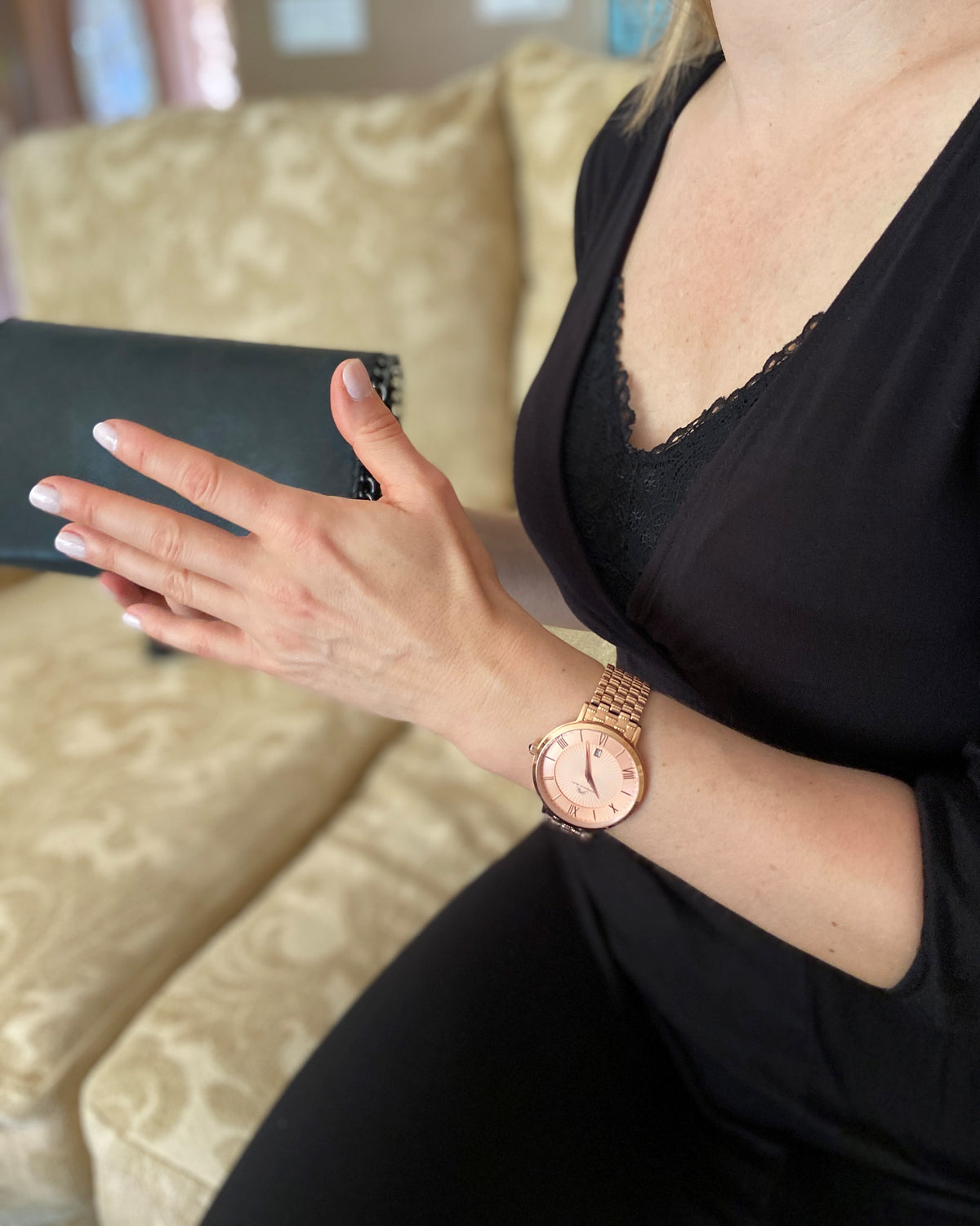 Porsamo Bleu Antonia Luxury Slim Women's Stainless Steel Watch, Rose 431CANS