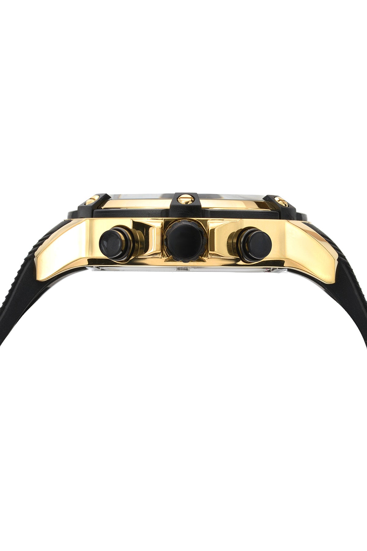 Porsamo Bleu Stavros Luxury Chronograph Men's Watch, Silicone Strap, Gold, Black 482ASTR