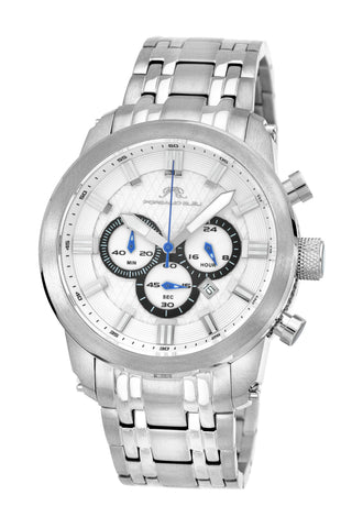 Porsamo Bleu Demetrios luxury chronograph men's stainless steel watch, silver 601ADES