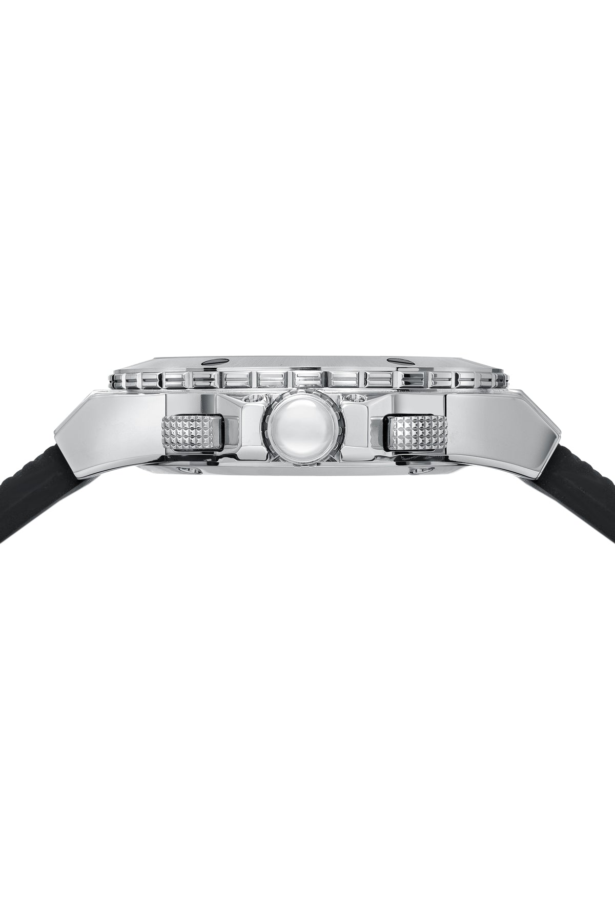 Porsamo Bleu Marcus Luxury Chronograph Men's Silicone Watch, Silver, Black 654AMAR