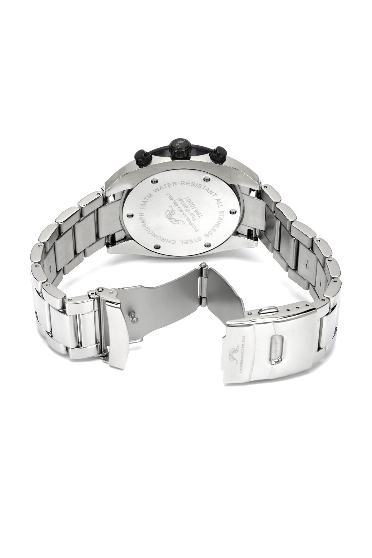 Porsamo Bleu Pascal luxury chronograph men's stainless steel watch, silver, black 261CPAS