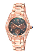 Porsamo Bleu Valentina Luxury Women's Stainless Steel Watch, Rose, Black 542CVAS
