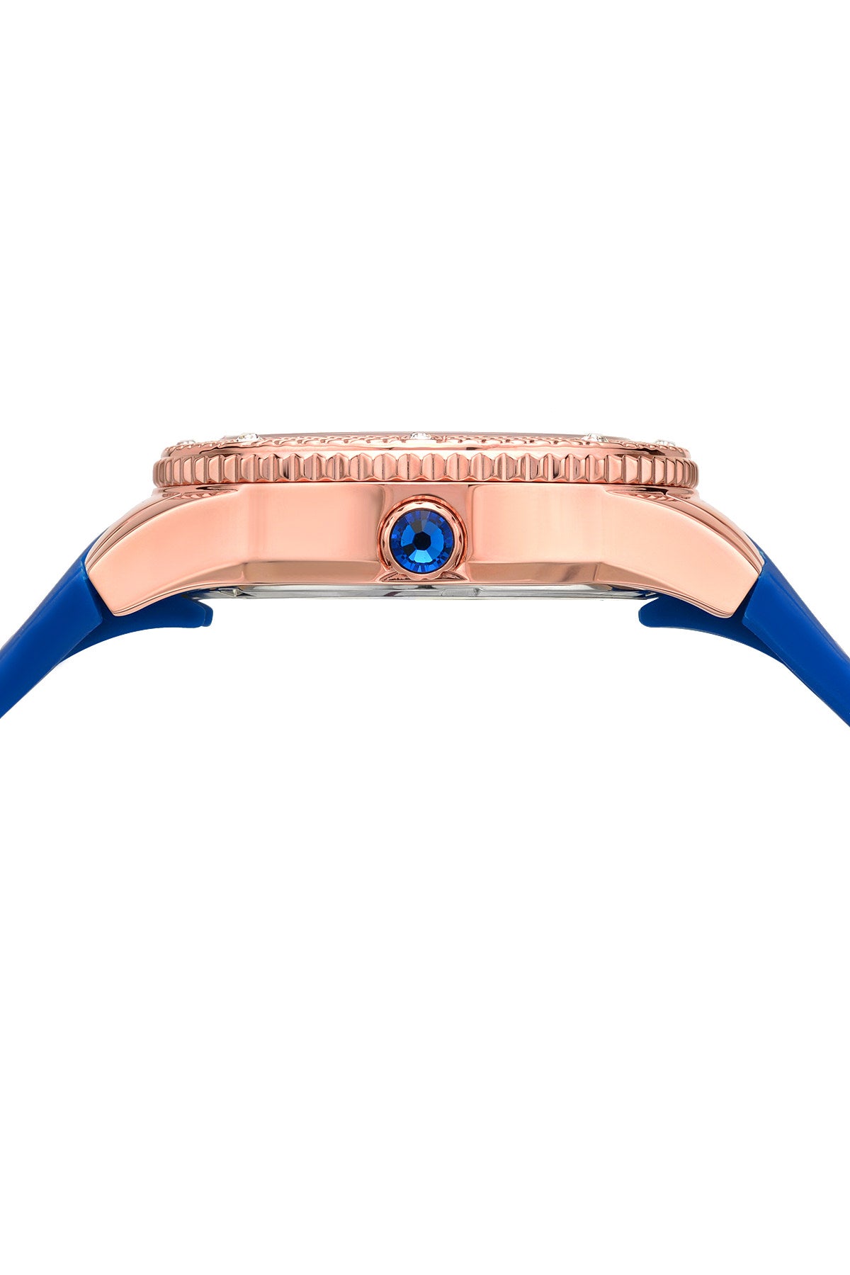 Porsamo Bleu Linda luxury women's watch, silicone strap, rose, blue 492CLIR