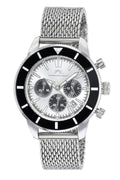 Porsamo Bleu Brandon Luxury Chronograph Men's Stainless Steel Watch, Silver, Black 1011BBRS