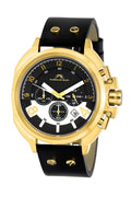 Porsamo Bleu Connor Luxury Chronograph Men's Watch, Genuine Leather Band, Gold, Black 422BCOL