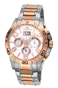 Porsamo Bleu Francoise Luxury Chronograph Men's Stainless Steel Watch, Silver, Rose, White 241BFRS