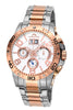 Porsamo Bleu Francoise luxury chronograph men's stainless steel watch, silver, rose, white 241BFRS