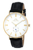 Porsamo Bleu Henry Luxury Men's Watch Genuine Leather Band, Gold, Black, White 841DHEL