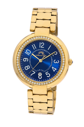 Porsamo Bleu Sofia luxury women's stainless steel watch, gold, blue 952BSOS