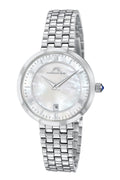 Porsamo Bleu Priscilla Luxury  Women's Stainless Steel Watch, Silver, White 931APRS