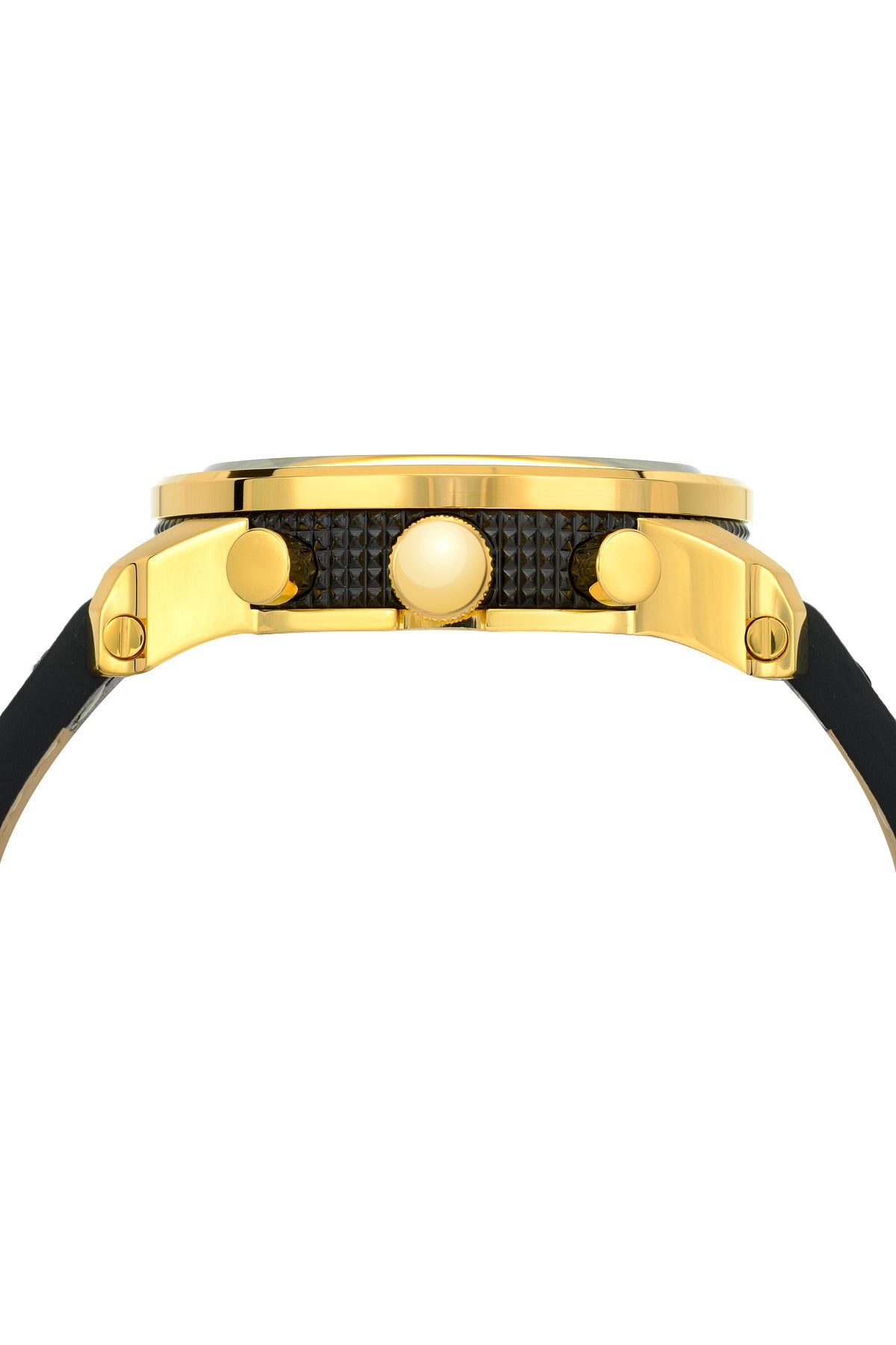 Porsamo Bleu Demetrios Luxury Chronograph Men's Watch, Genuine Leather Band, Gold, Black 602BDEL