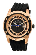 Porsamo Bleu Tokyo Luxury Automatic Men's Watch, Silicone Strap, Rose, Black 171CTOR