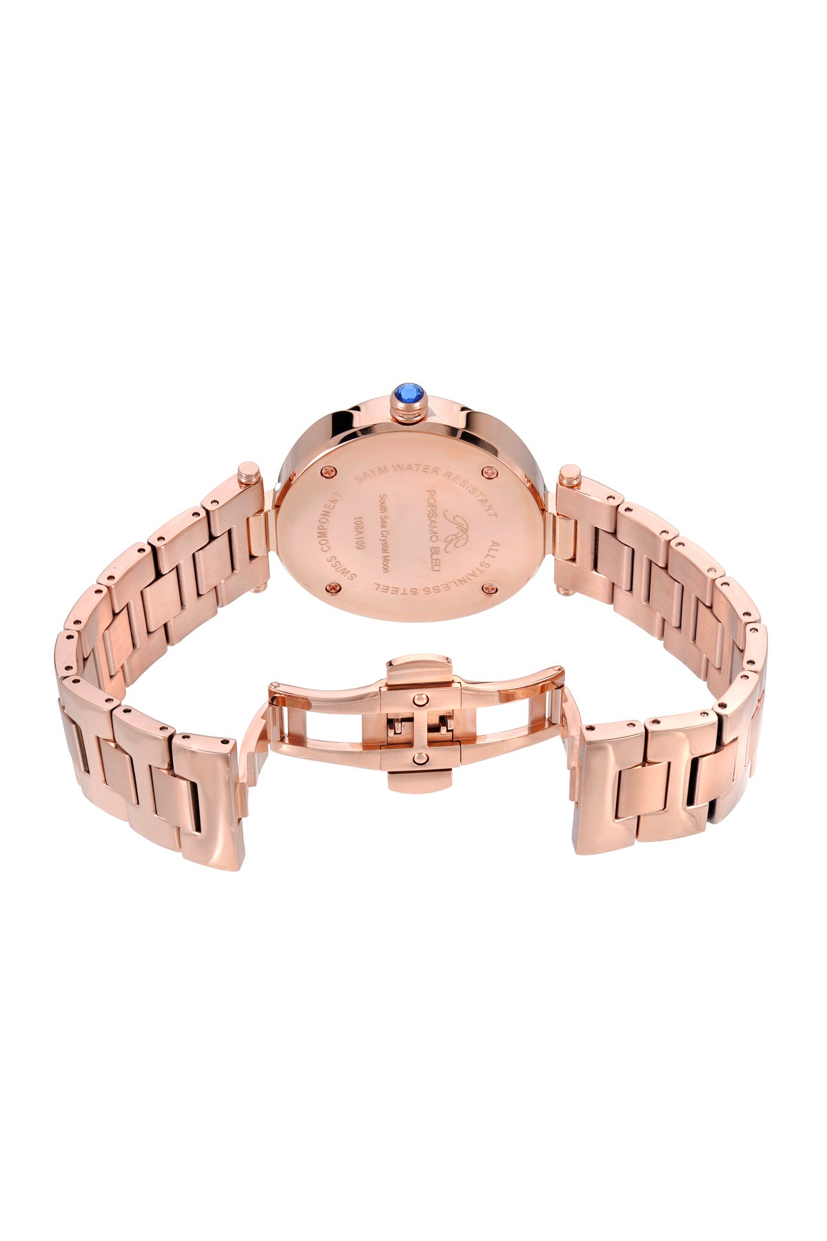 Porsamo Bleu South Sea Crystal Moon Luxury Women's Stainless Steel Watch, Rose 108ASSM