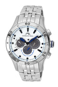Porsamo Bleu, Andre Luxury Men's Stainless Steel Watch, Silver, White 221AANS