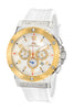 Porsamo Bleu Marcus luxury chronograph men's watch, silicone strap, gold, white 653BMAR